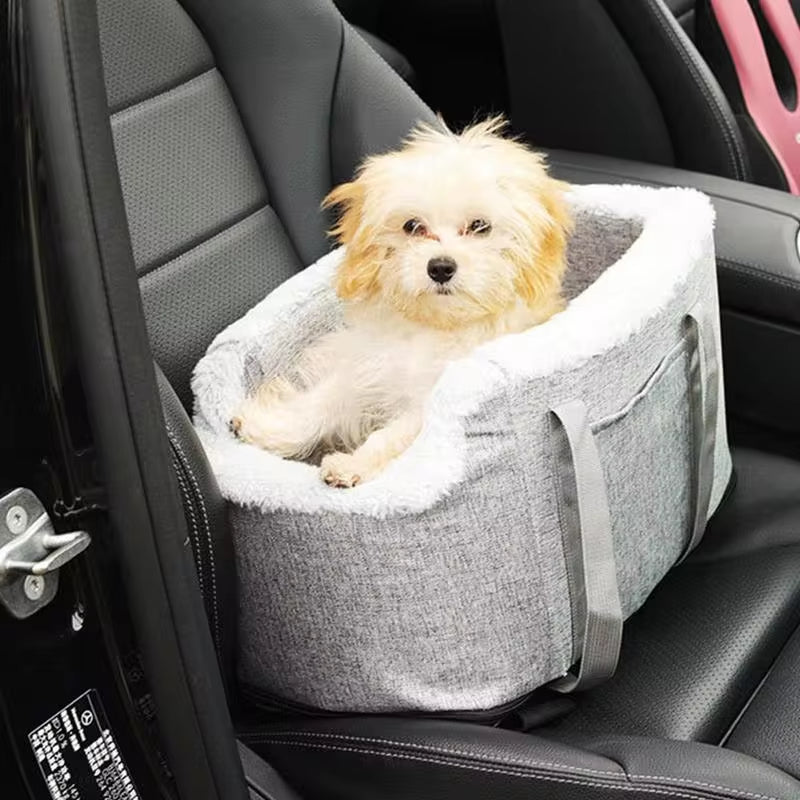 Dog Console Car Seat Travel Bags for Dogs Cats Portable Dog Car Seat Washable Dog Cat Booster Seat on Car Armrest for Dogs Cats