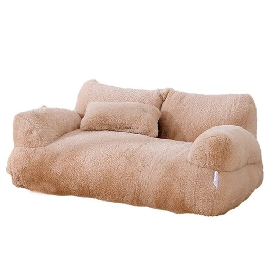 Pet Couch Bed Washable Cat Bed Fluffy Warm Dogs Cats Sofa Litter Non-Slip Kennel