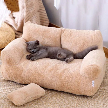 Pet Couch Bed Washable Cat Bed Fluffy Warm Dogs Cats Sofa Litter Non-Slip Kennel