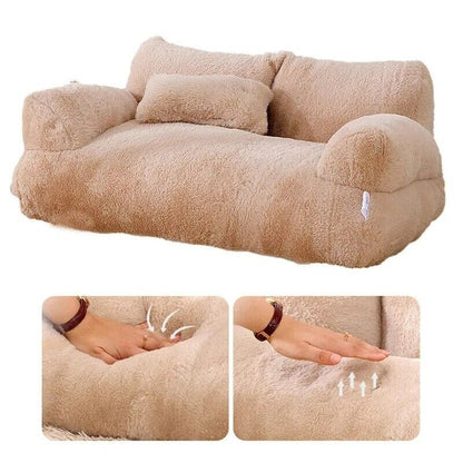 Pet Couch Bed Washable Cat Bed Fluffy Warm Dogs Cats Sofa Litter Non-Slip Kennel