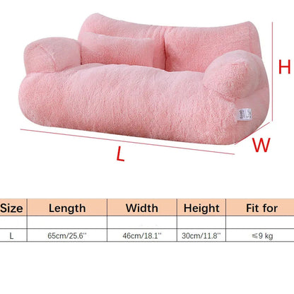 Pet Couch Bed Washable Cat Bed Fluffy Warm Dogs Cats Sofa Litter Non-Slip Kennel